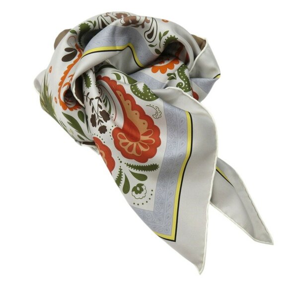 HERMES Carre 90 Double Face GUEPARDS BANDANA Scarf Muffler Cheetah Silk GRIS - Picture 8 of 11